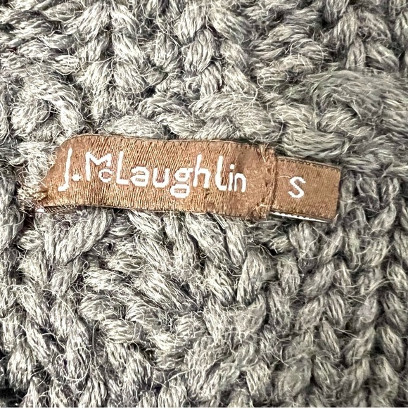 J.McLaughlin Wool Toggle chunky Cable knit cardigans Gray luxury women’s size S - Picture 7 of 12